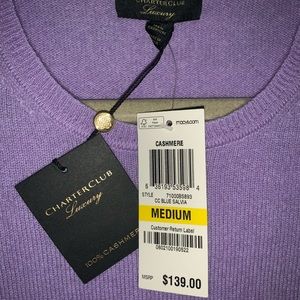 Light weight lavender cashmere sweater.